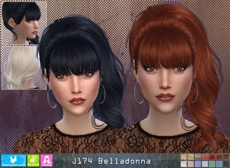 Newsea J174 Belladonna Hair Sims 4 Hairs