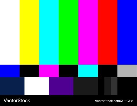 Tv Colour Bars Test Card Screen Smpte Television Vector Image