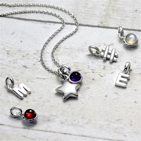Silver Star Initial Necklace By Hersey Silversmiths