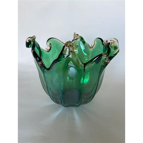 Emerald Green Murano Glass Bowl Chairish