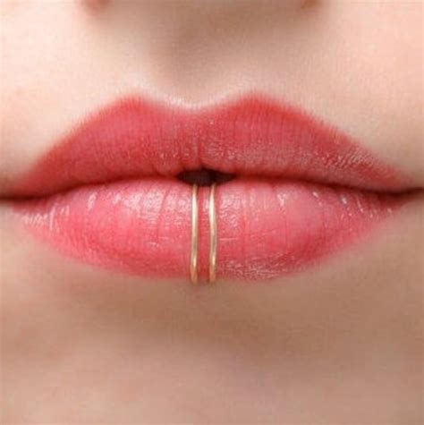 Fake Lip Ring Faux Lip Ring Double Lip Ring Clip On Fake Etsy Canada