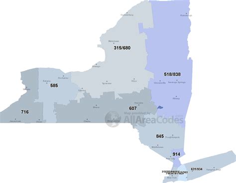 New York Area Codes Map List And Phone Lookup
