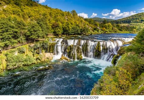 Strbacki Buk Waterfall Border Between Croatia Stock Photo 1620033709