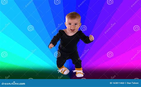 Small Baby Girl Dancing At A Disco Stock Photo Image Of Beautiful