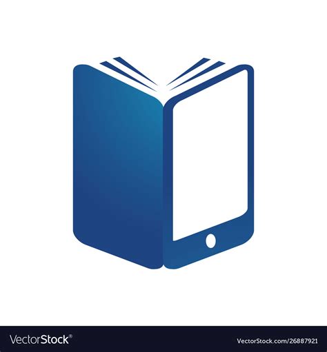 Simple Ebook Logo Design Electronic Library Icon Vector Image