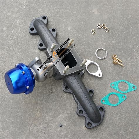 Cast Turbo Exhaust Manifold Performance Mm Wastegate Blue For Jz
