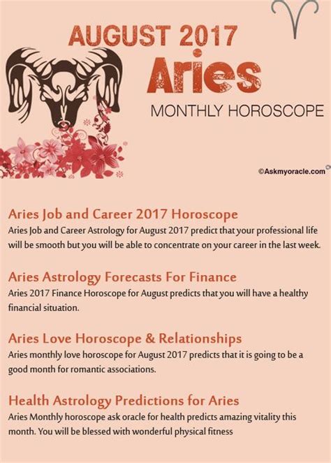 Aries Monthly Horoscope For August 2017 Aries Monthly Horoscope