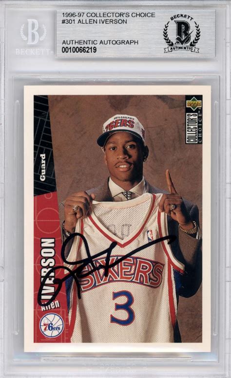 We did not find results for: Allen Iverson Autographed 1996-97 Collector's Choice Rookie Card #301 Philadelphia 76ers Beckett ...