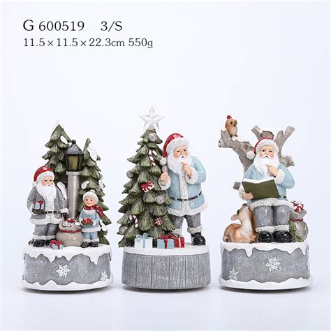 3a Polyresin Santa With Tree Music Box Buy Product On 福建佳美集团厦门进出口有限公司