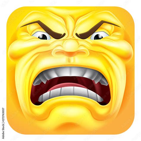 An Angry Or Hate Filled Emoji Or Emoticon Square Face 3d Icon Cartoon