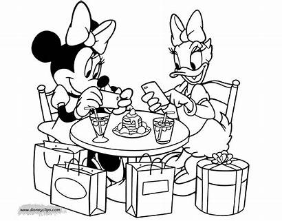 Minnie Daisy Coloring Pages Mouse Mickey Shopping