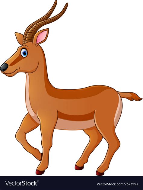 Cute Gazelle Cartoon Royalty Free Vector Image