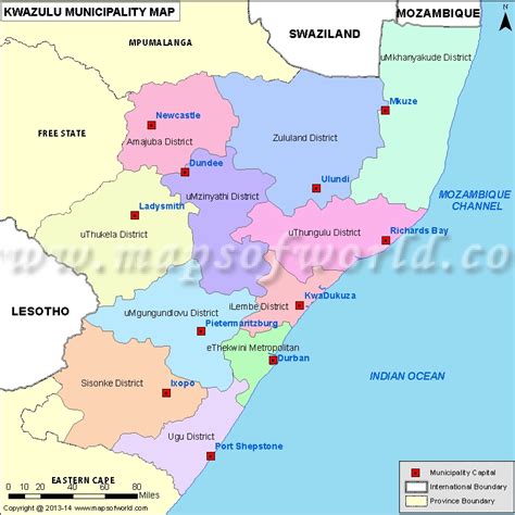Road Map Of Kwazulu Natal