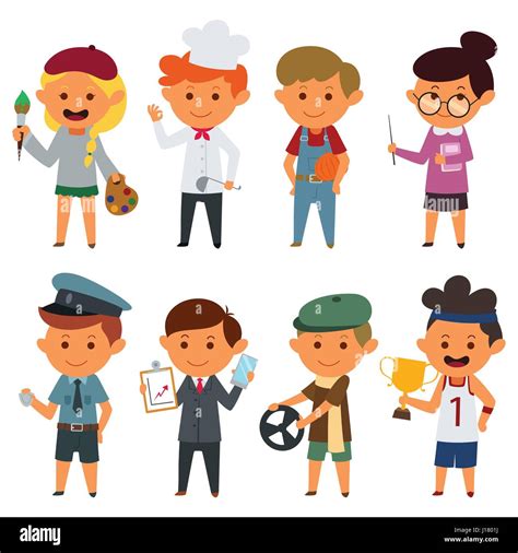 A Vector Illustration Of Different People With Different Jobs Stock