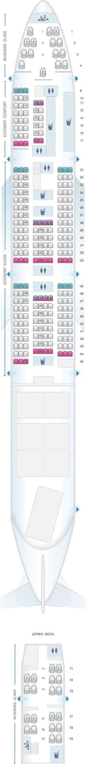 Seat Map Klm Boeing B747 400 Combi New World Business Class