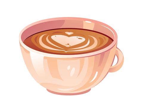 A Cup Of Cappuccino With Milk Foam In The Shape Of A Heart A Cup Of