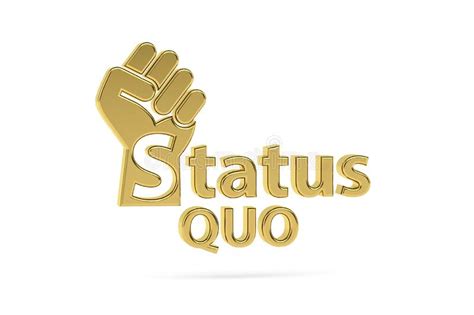 Icono Dorado 3d Status Quo Aislado En Fondo Blanco Stock De Ilustración