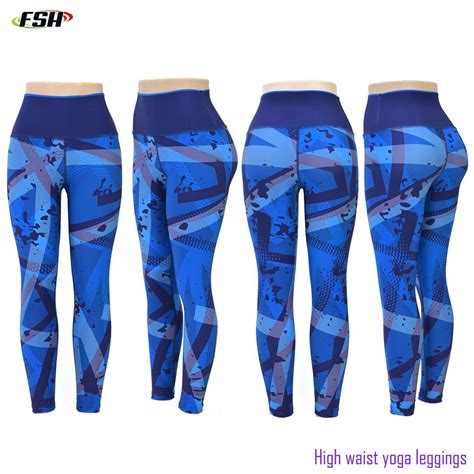 Custom Made Sublimation Women Spandex Yoga Pants China Compression Leggings And Yoga Leggins