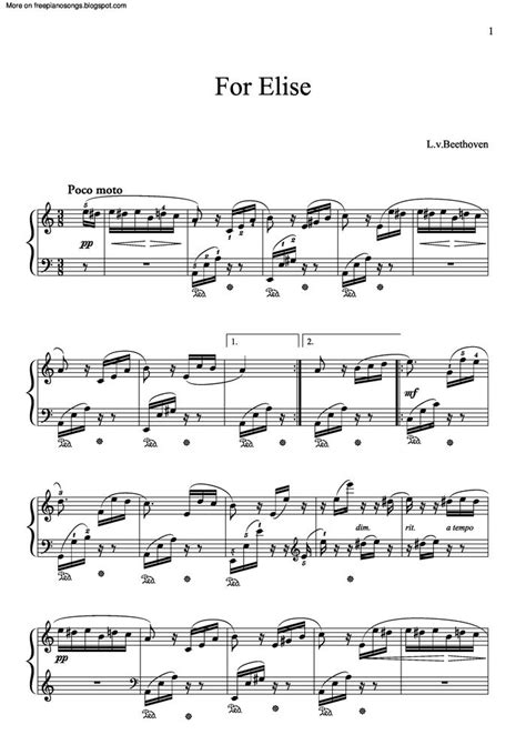 What composition is best known in the world? Fur Elise free sheet music by Beethoven | Pianoshelf