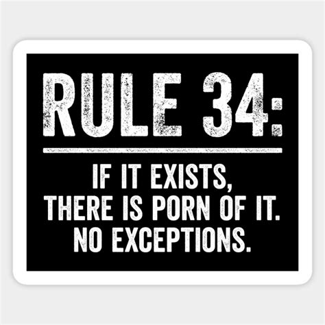 Rule If It Exists There Is Porn Of It No Exceptions Funny Meme Rule Sticker