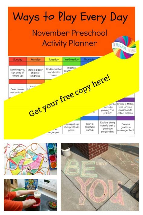 Ways To Play Every Day November Activity Calendar For Preschoolers