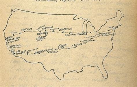 Jack Kerouacs Hand Drawn Map Of The Hitchhiking Trip Narrated In On