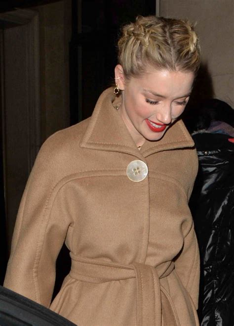 Amber Heard In A Beige Coat Night Out In Paris Celeb Donut