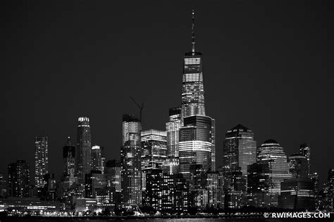 Framed Photo Print Of Manhattan Night City Lights Freedom Tower New