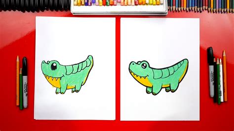 How To Draw A Cartoon Alligator Art For Kids Hub