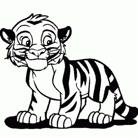 Cute Tiger Cub In Cartoon Coloring Page Download And Print Online