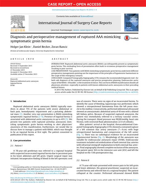 Pdf Diagnosis And Perioperative Management Of Ruptured Aaa Mimicking