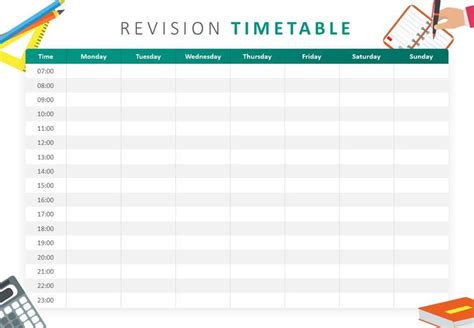 revision timetable powerpoint template revision