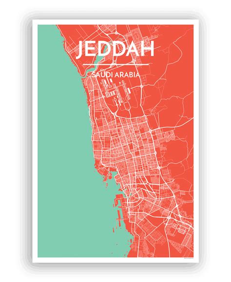 Jeddah Map Art Print Map Art Print Map Art Jeddah