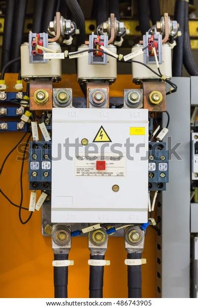 Three Phase Magnetic Contactor Auxiliary Contacts Stock Photo 486743905