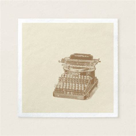 Vintage Typewriter Brown Type Writting Machine Paper Napkins Zazzle Vintage Typewriters