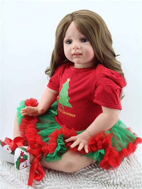 Buy Bonecas Lifelike Long Hair Red Dress Dolls Girls