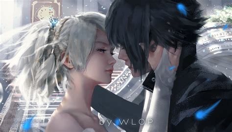 1440x900 Resolution Gray Haired Female Anime And Black Haired Male