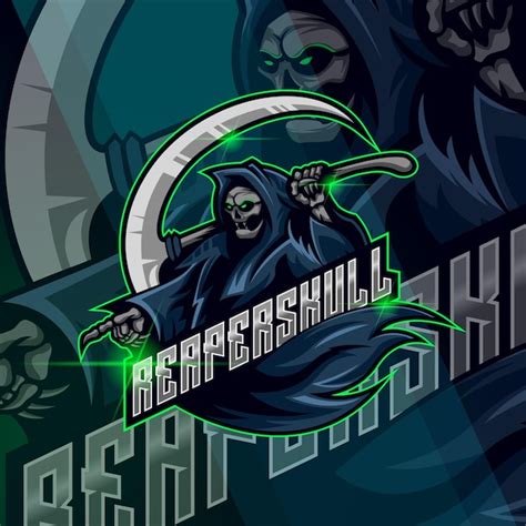Premium Vector Reaper Skull Esport Logo Design Template