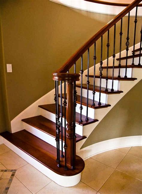 Beautiful Wood And Iron Spindles Wrought Iron Stairs Stair Railing