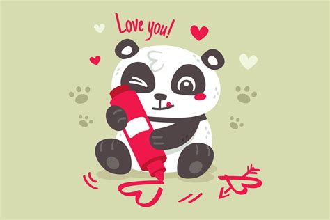 Panda Love Valentines Day 191959 Illustrations Design Bundles In 2021 Panda Love Panda