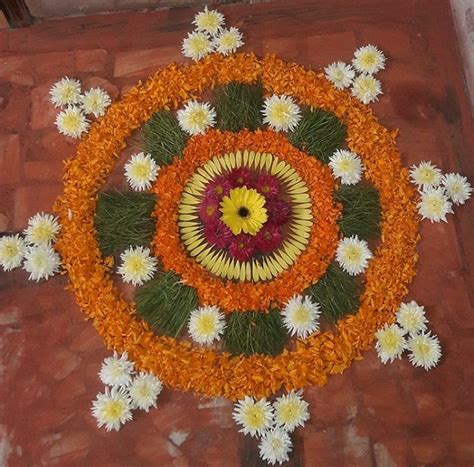 Unique Flower Rangoli Designs With Flowers Petals Rockdigitalarttutorial