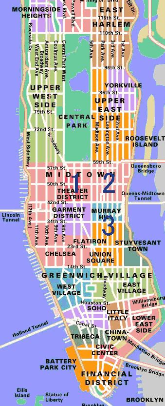 Manhattan Neighborhood Map With Streets Lolport