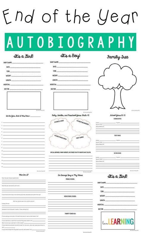 Autobiography Examples For Grade 5 Josephine Wilsons Reading Worksheets