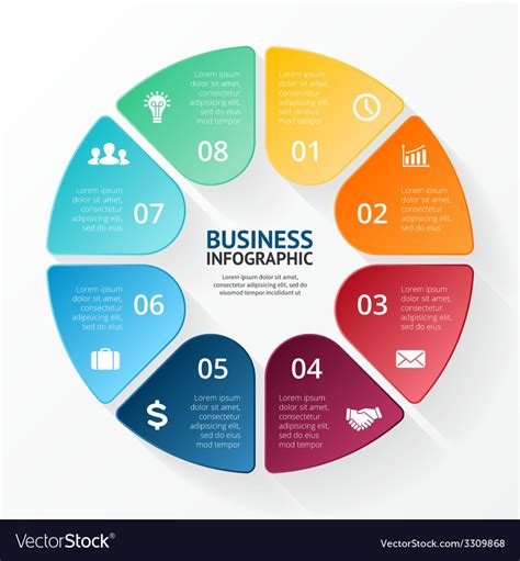 Circle Infographic Template For Diagram Graph Vector Image