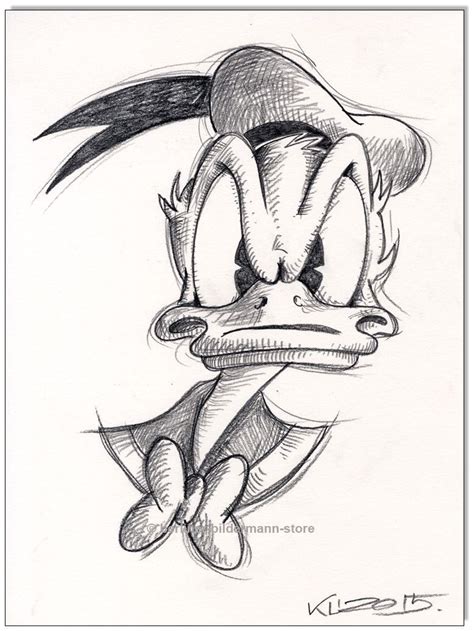 Klausewitz Original Kreidezeichnung Auf Zeichenkarton Donald Duck