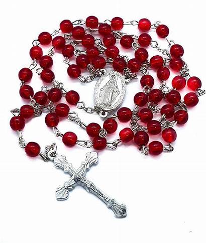 Rosary Catholic Beads Necklace Crystal Round