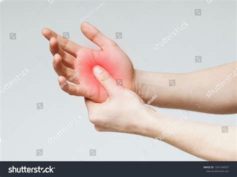 Pain Palm Male Hand Suffering Work Stock Photo 1341744557 Shutterstock