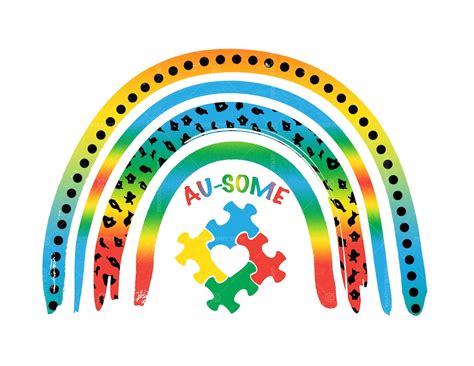 Autism Awareness Png Autism Rainbow Au Some Png Autism Etsy