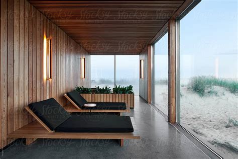 Wooden Interior Of Modern Spa By Stocksy Contributor Sergey Melnikov