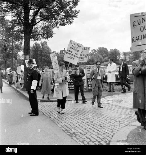 Demonstration At Test Match Anti Apartheid Demonstrators Outside The
